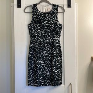 JCrew Green and Black Printed Dress